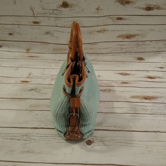 Fossil Woven Rattan Soft Seafoam Green Satchel Bag - Picture 2 of 16